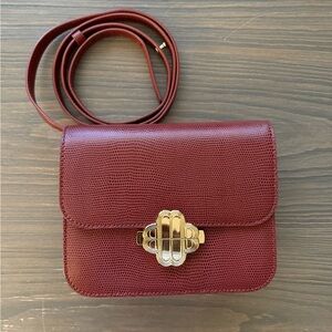 Maje Lizard Effect Embossed Leather Crossbody